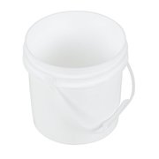 Vestil 1 Gallon Open Head Plastic Pail PAIL-1-PWP with Plastic Handle - White PAIL-1-PWP